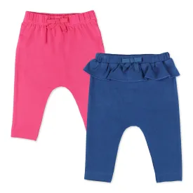 Organic Cotton 2-Pack Pant in Navy and Hot Pink