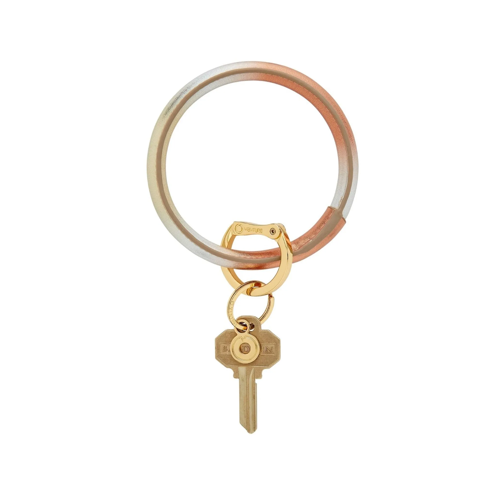 Oventure Leather Big O Key Ring - Ombre Mixed Metal