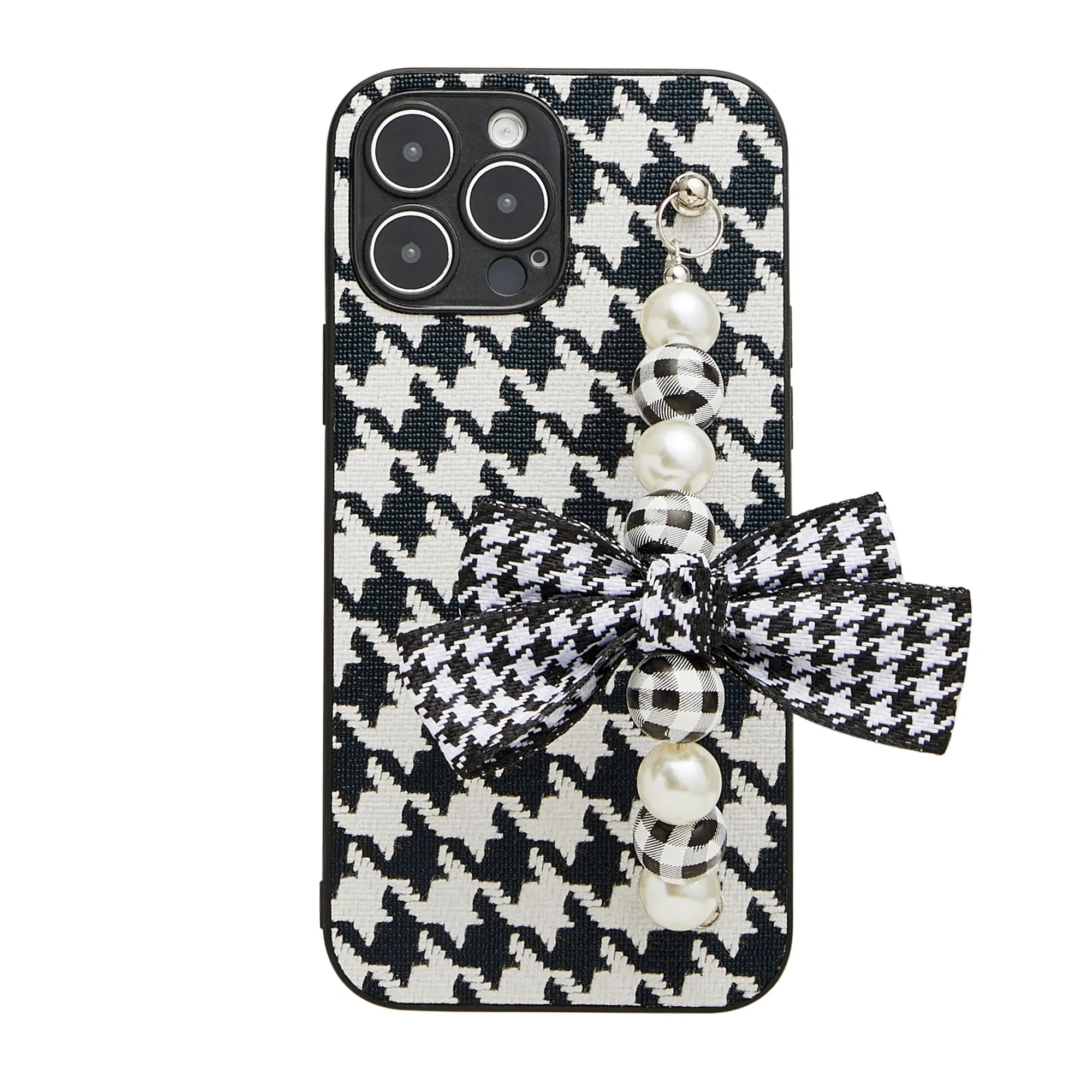 Plaid Pearl Wristlet Phone Case