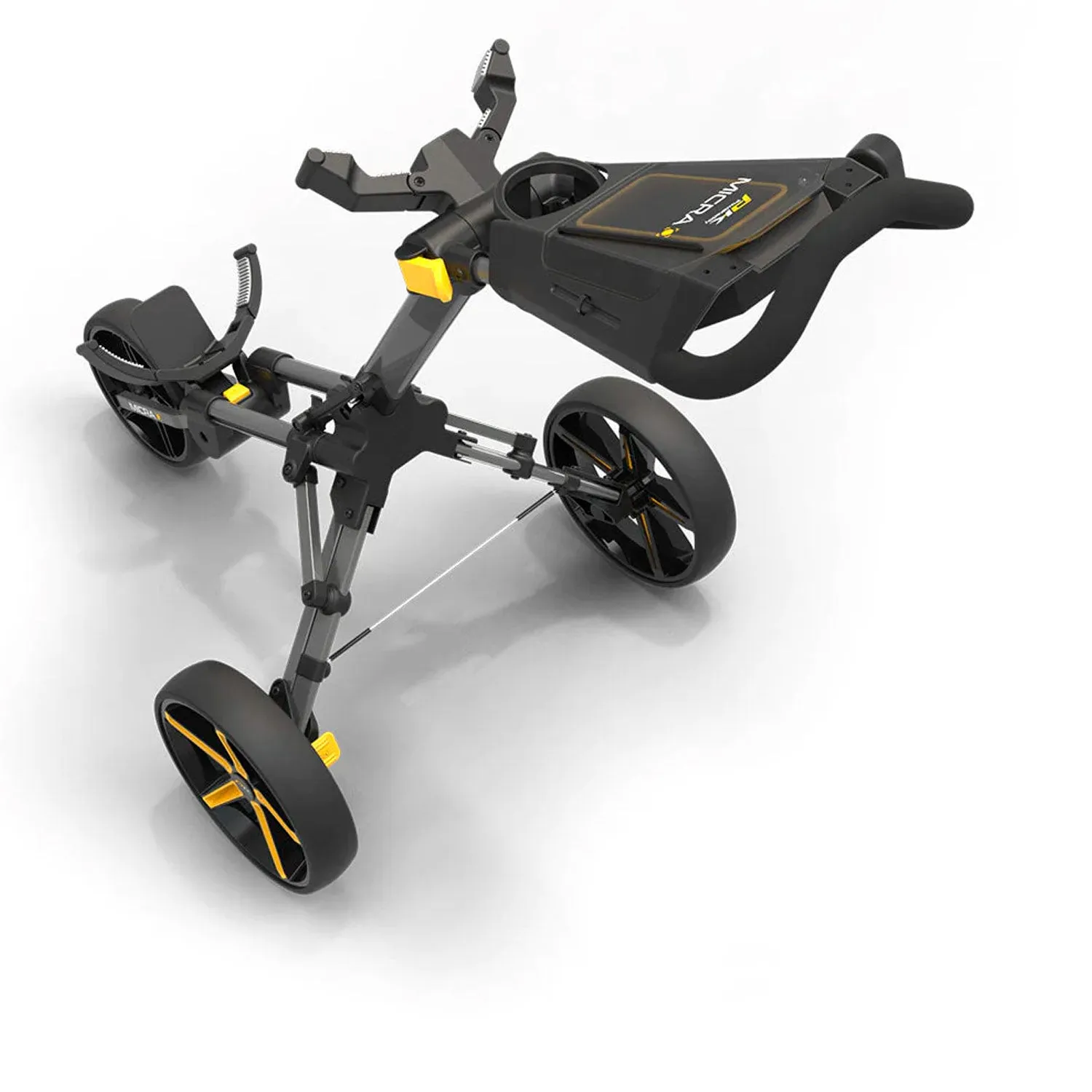 Powakaddy Micra Push Golf Cart - Gun MetalYellow