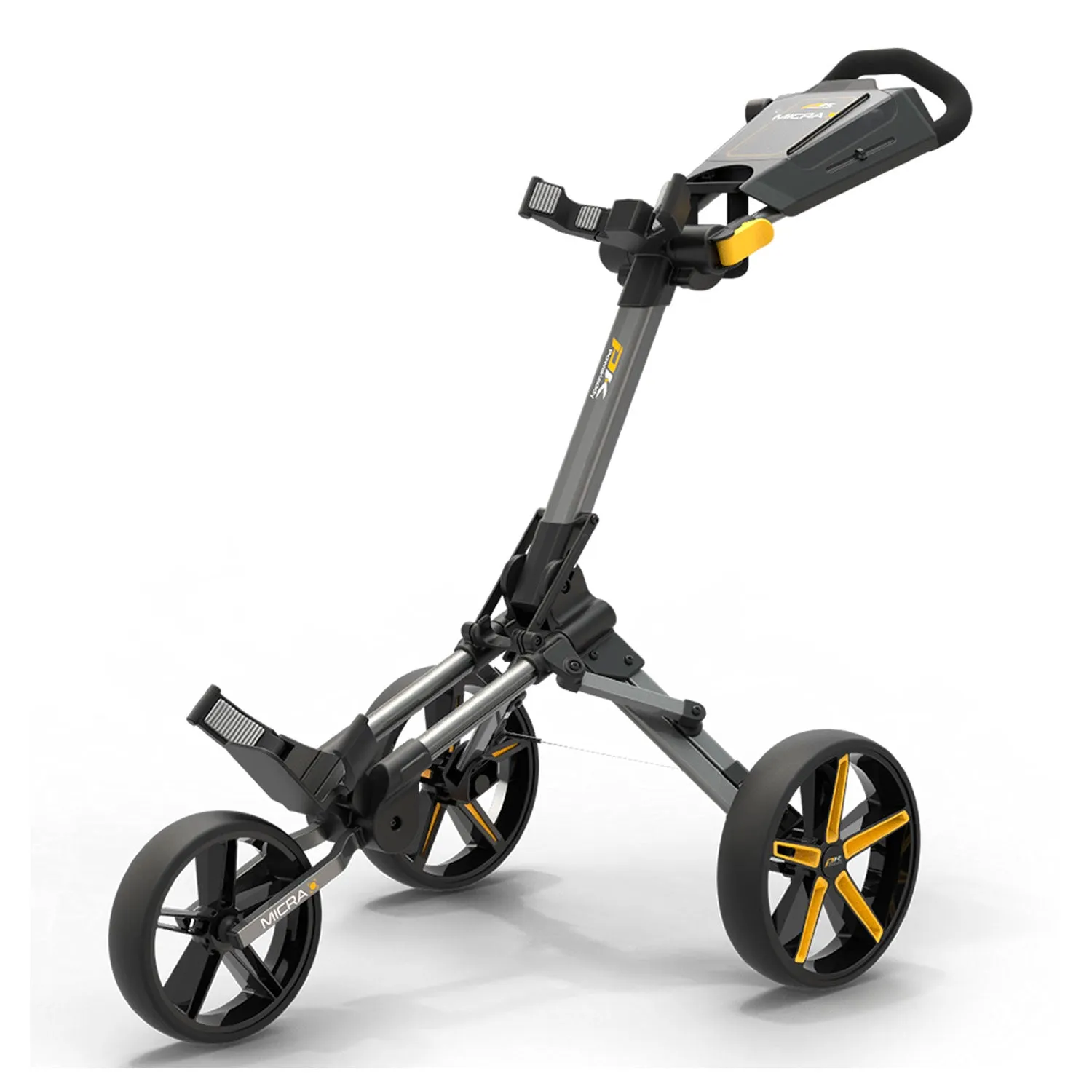 Powakaddy Micra Push Golf Cart - Gun MetalYellow