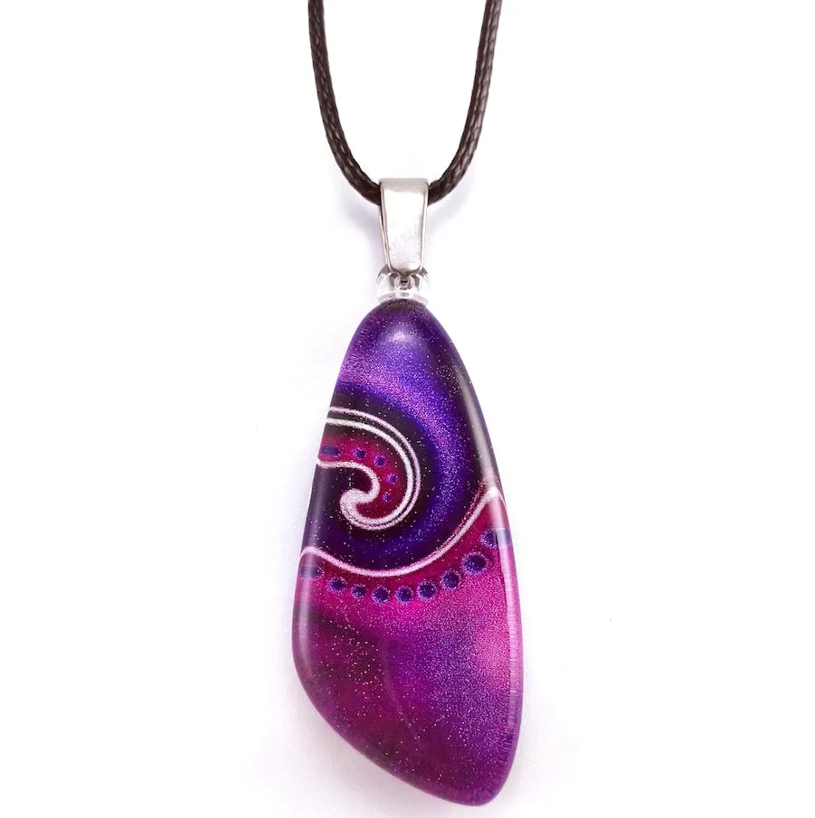 Purple Triangle Dot Wave Pendant