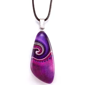 Purple Triangle Dot Wave Pendant