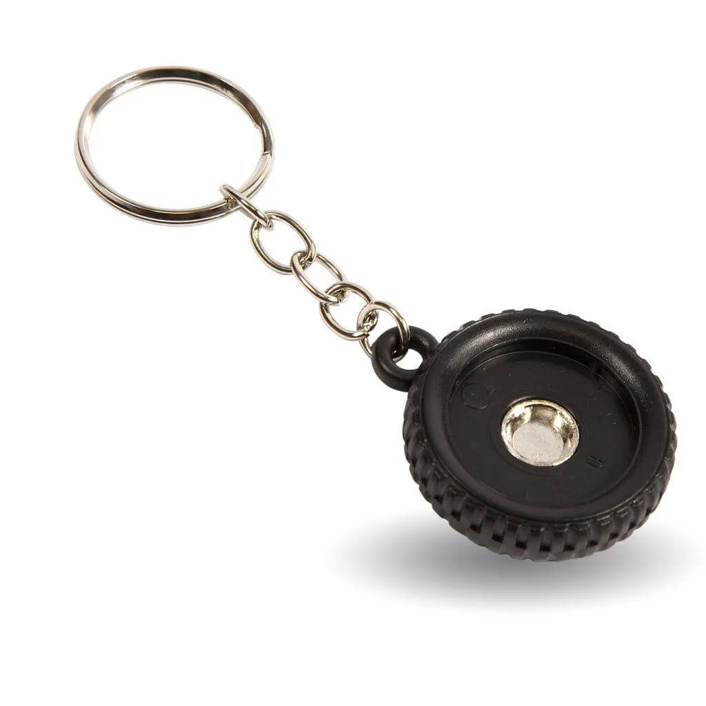 R25 Round Blank Plastic Photo Insert Wheel Tyre Keyring - 25mm - Pack of 10