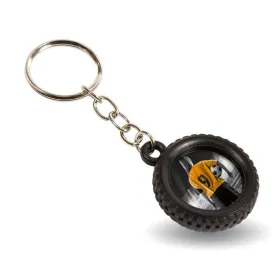 R25 Round Blank Plastic Photo Insert Wheel Tyre Keyring - 25mm - Pack of 10