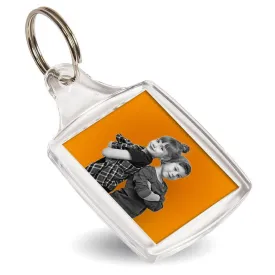 S5 Rectangular Blank Plastic Photo Insert Keyring - 40 x 32mm - Pack of 50