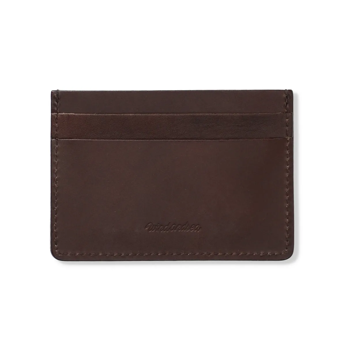 SEA LEATHER FLAT CARD HOLDER / BROWN