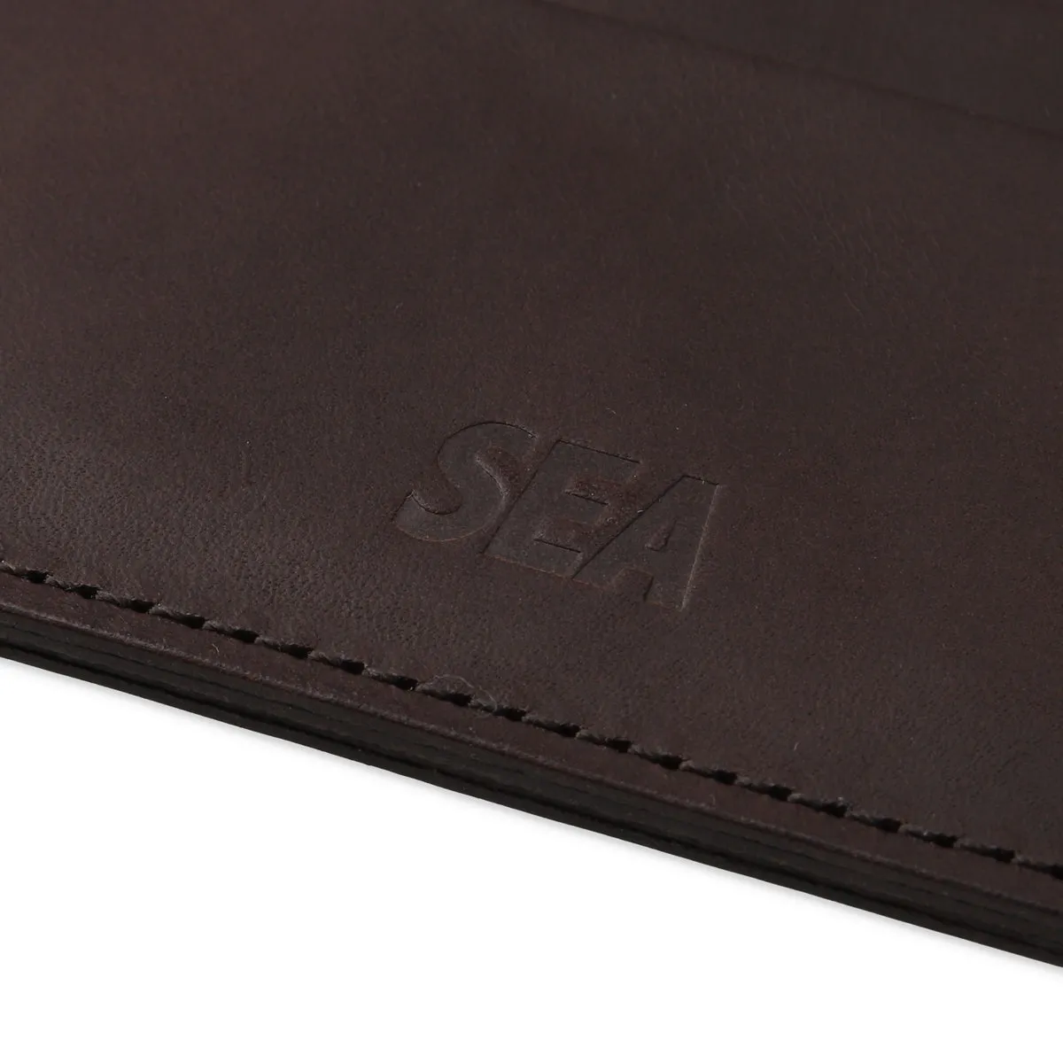 SEA LEATHER FLAT CARD HOLDER / BROWN