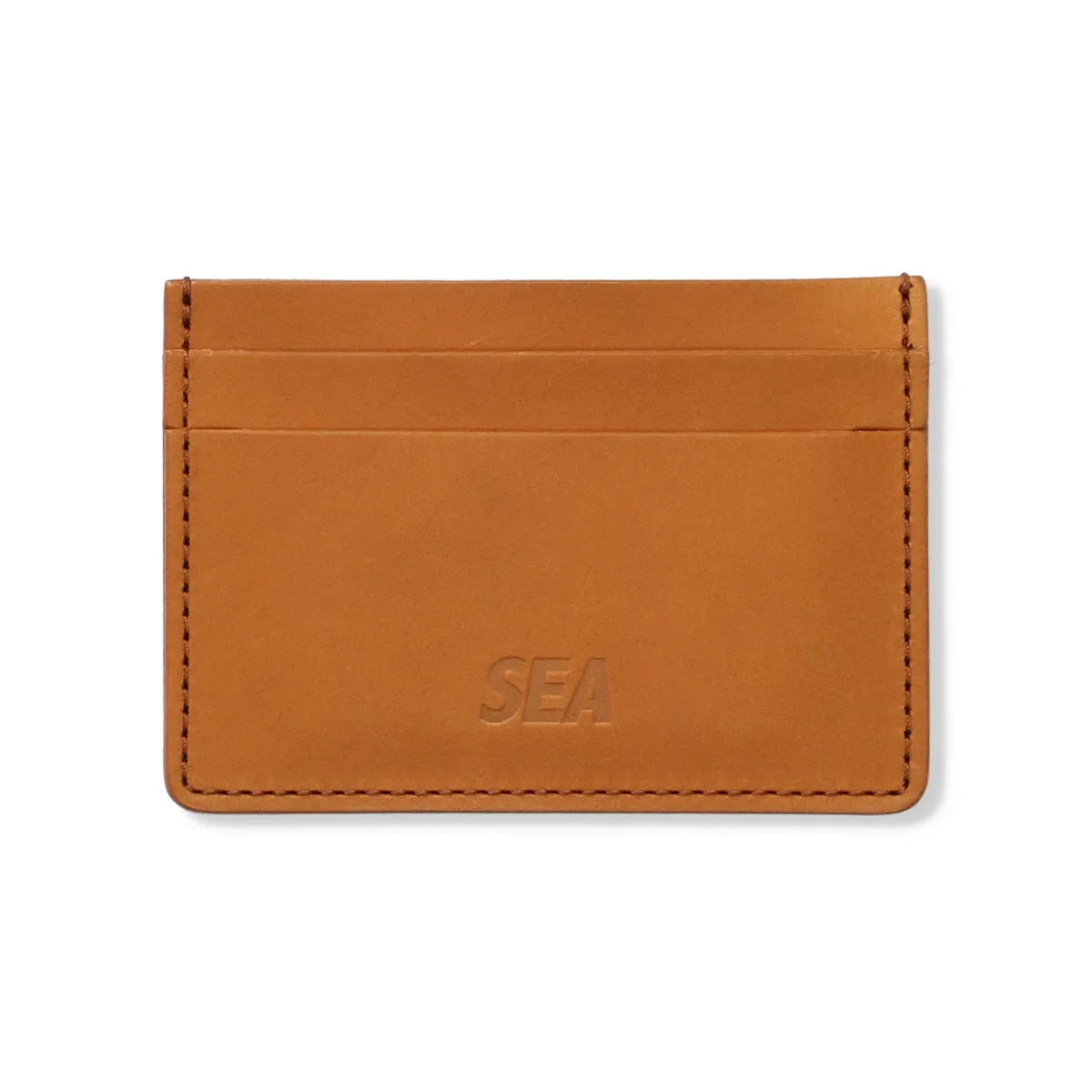 SEA LEATHER FLAT CARD HOLDER / CAMEL