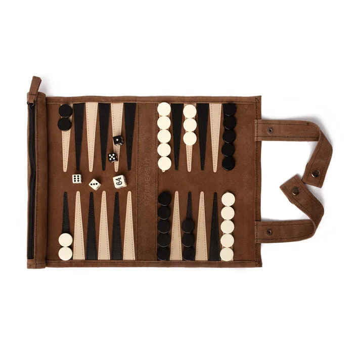 Suede Roll-up Backgammon Set