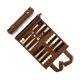 Suede Roll-up Backgammon Set