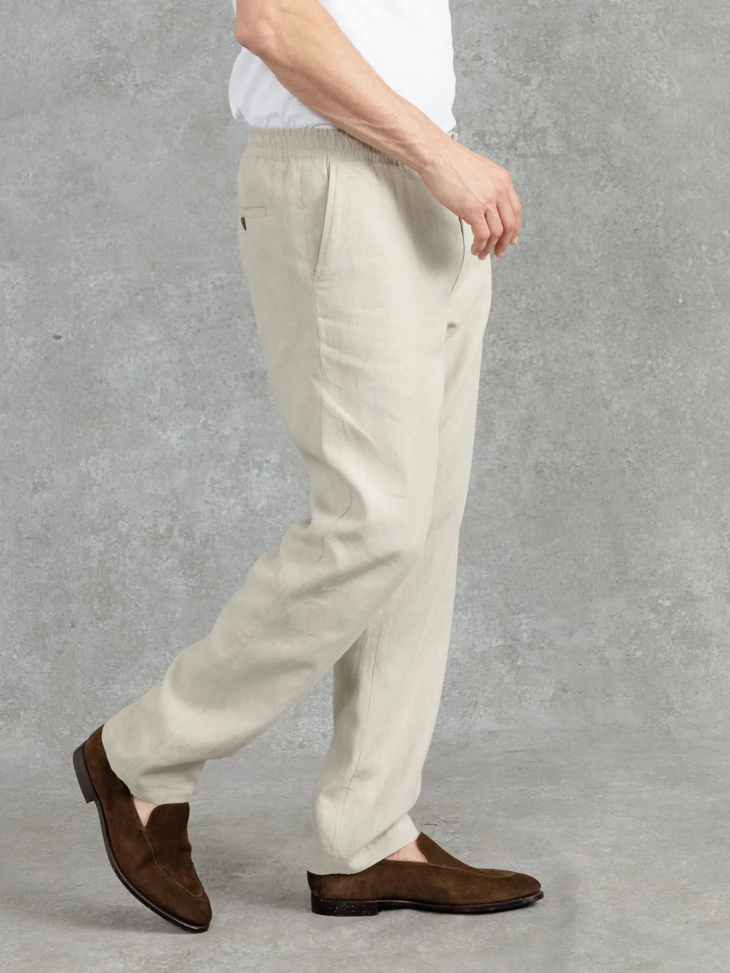 The Zip Pocket Drawstring Trouser - Alabaster