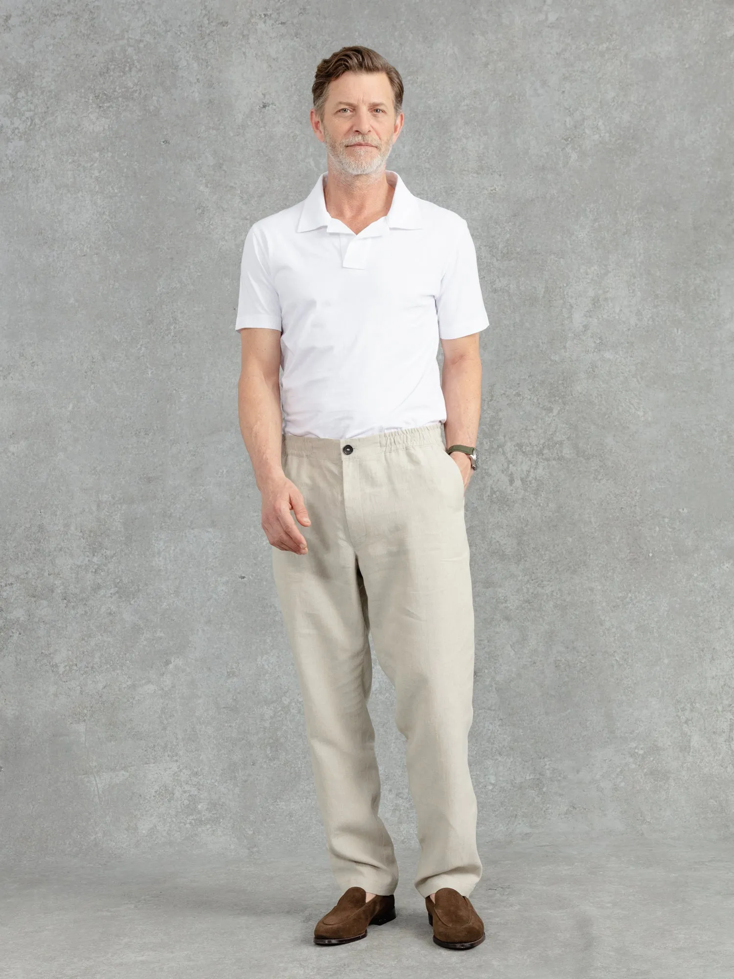 The Zip Pocket Drawstring Trouser - Alabaster