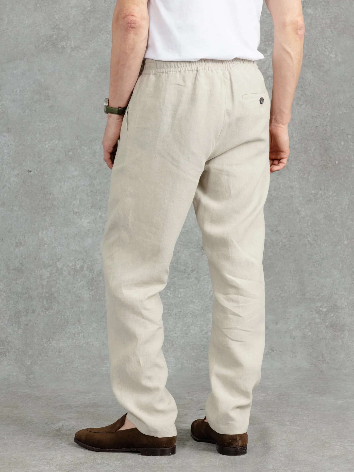 The Zip Pocket Drawstring Trouser - Alabaster