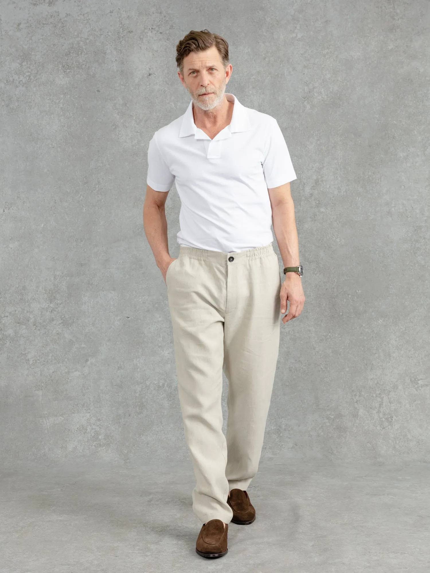 The Zip Pocket Drawstring Trouser - Alabaster