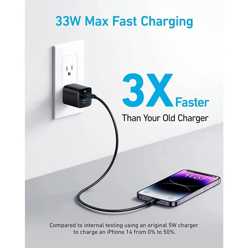 [US Plug, 2Pin] Anker Charger 323 Powerport 33W USB C Charger A2331