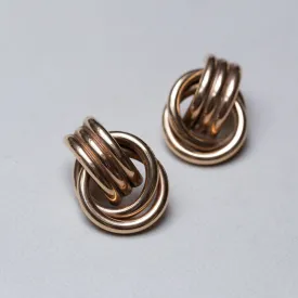 Vintage 9ct Gold Triple Rolling Stud Earrings