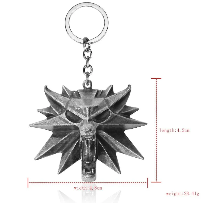 Witcher Wild Hunt Keychain Wolf Head