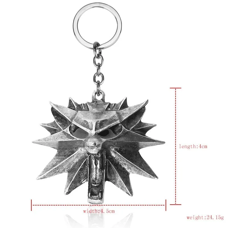 Witcher Wild Hunt Keychain Wolf Head