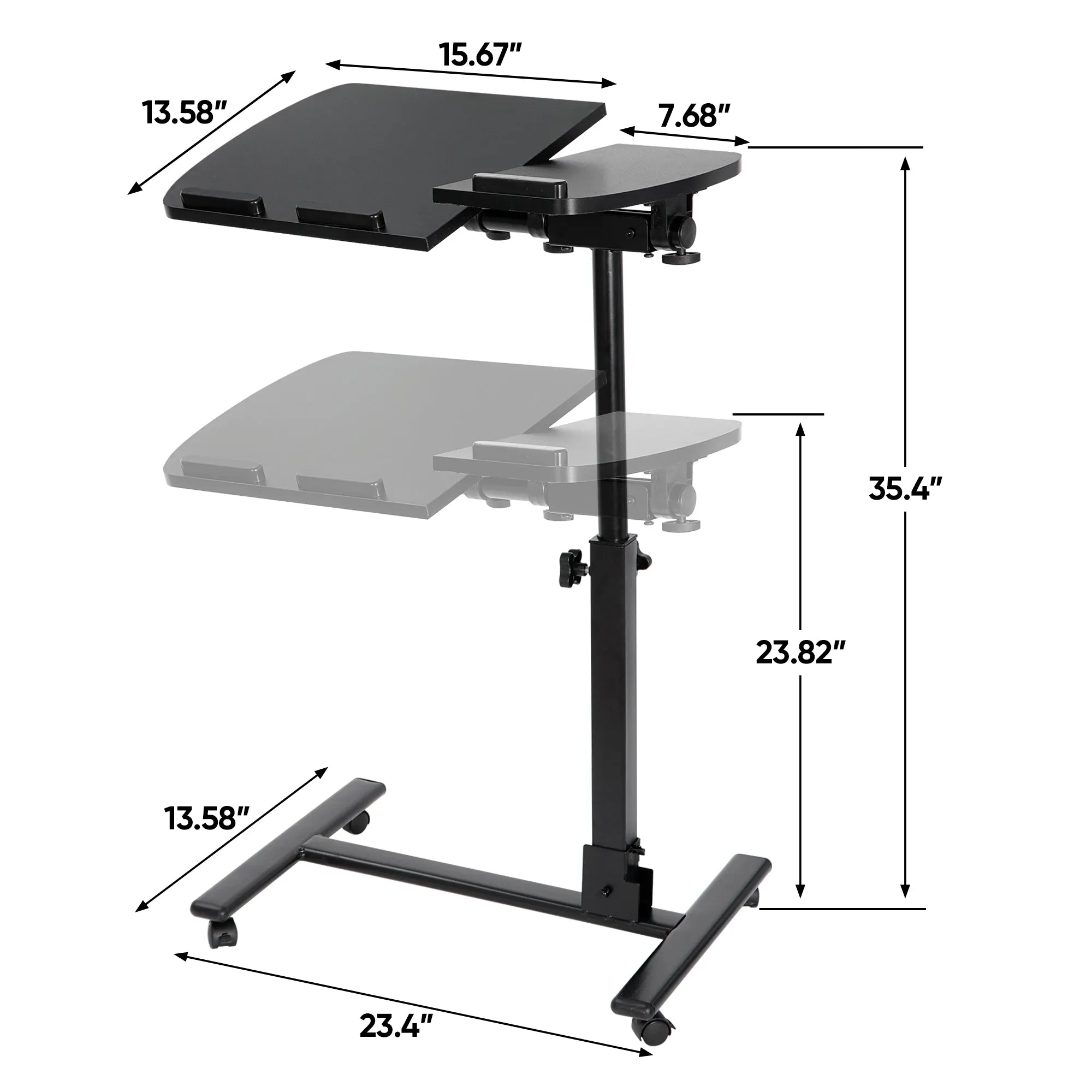 ZENY™ Foldable Laptop Notebook Rolling Table Cart Stand Tiltable Tabletop Desk Overbed